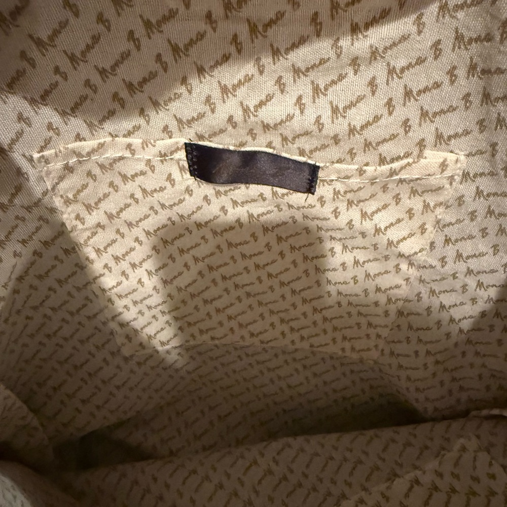 💜 Mona B Cream Canvas Lace Boho Tote Bag • Leather Straps • NWOT 👜 - Picture 4 of 5